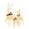 White Cotton Rope Reindeer Set of 3 with Warm White LED Lights for Christmas Decoration 60 Inch 48 Inch & 32 Inch